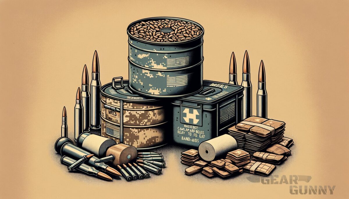 Featured image for a blog post called beans bullets and band aids what supplies do soldiers need ultimate guide.